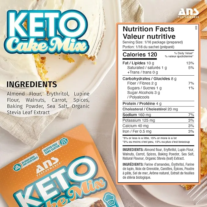 New CASE OF 6 BAGS! ANS Performance Carrot Muffin/Cake Mix - Naturally Sweetened - Gluten-Free Treat - Vegetarian Friendly - BB 02/24 Retails $78 