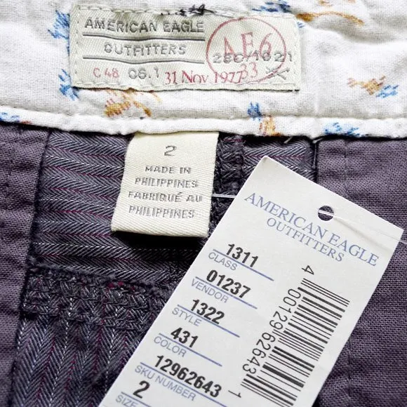NEW WITH TAG AMERICAN EAGLE AEO Pinstriped Pleated Skirt   Pockets 2 (29&quot; x 21&quot;)