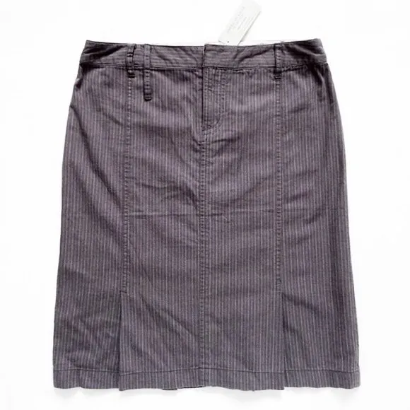 NEW WITH TAG AMERICAN EAGLE AEO Pinstriped Pleated Skirt   Pockets 2 (29&quot; x 21&quot;)