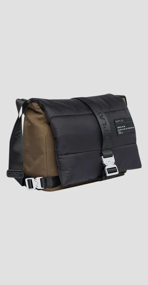 Nylon Crossbody Flapover Bag