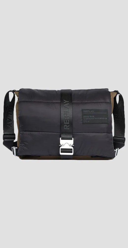 Nylon Crossbody Flapover Bag