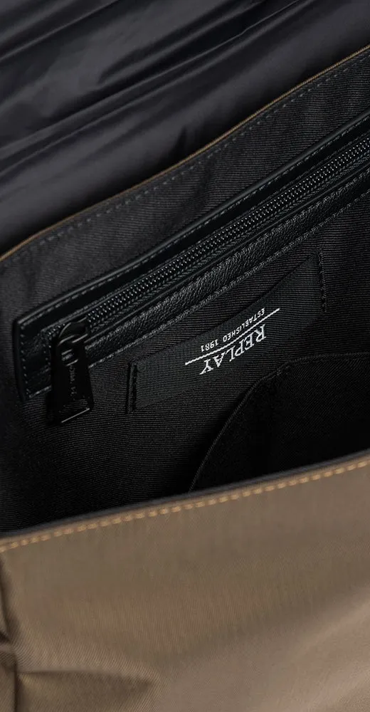 Nylon Crossbody Flapover Bag