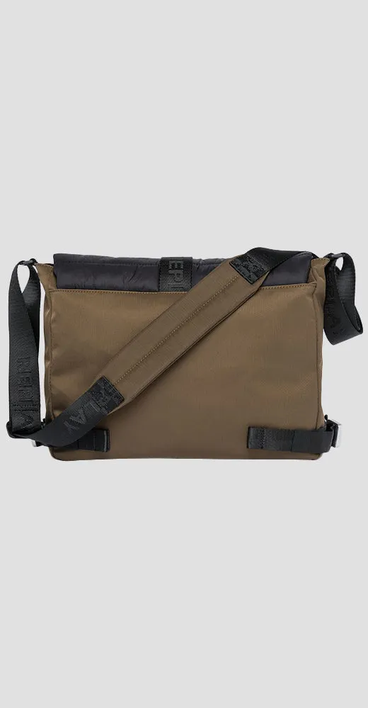 Nylon Crossbody Flapover Bag