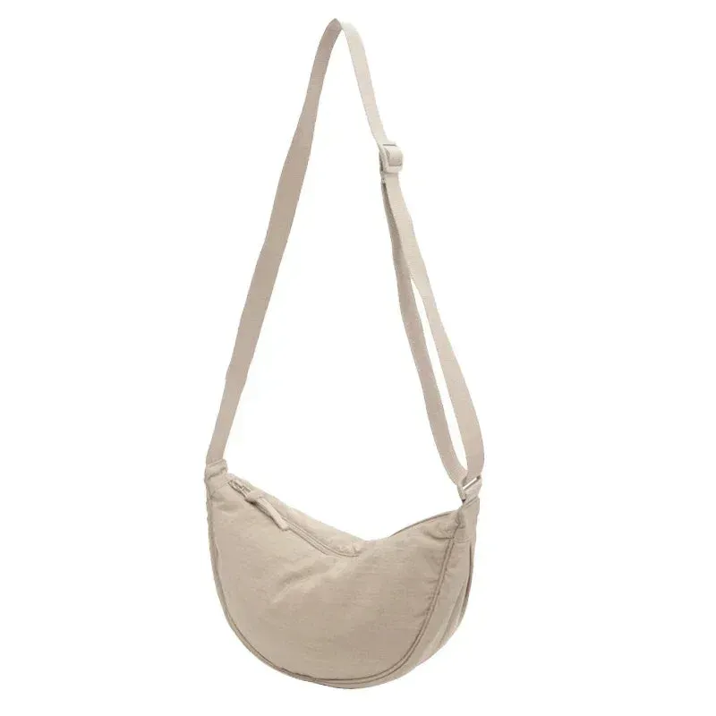 Nylon Hobos Chest Shoulder Bag Large Capacity Travel Crossbody Half Moon Belt Messenger for Women Bags