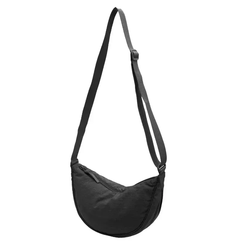 Nylon Hobos Chest Shoulder Bag Large Capacity Travel Crossbody Half Moon Belt Messenger for Women Bags