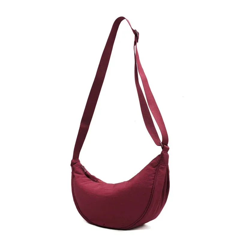 Nylon Hobos Chest Shoulder Bag Large Capacity Travel Crossbody Half Moon Belt Messenger for Women Bags