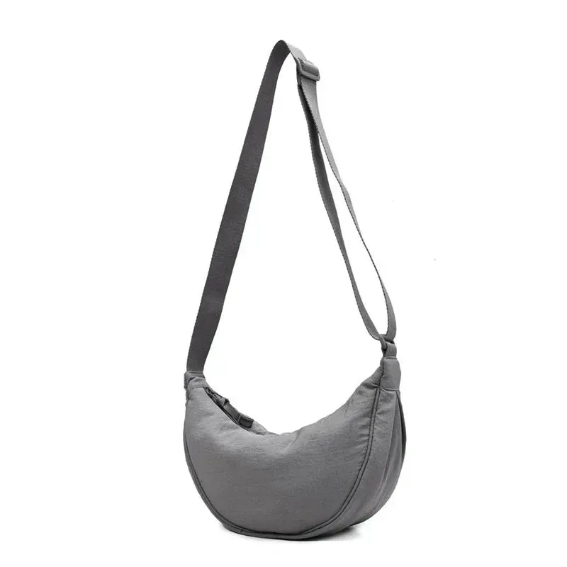 Nylon Hobos Chest Shoulder Bag Large Capacity Travel Crossbody Half Moon Belt Messenger for Women Bags