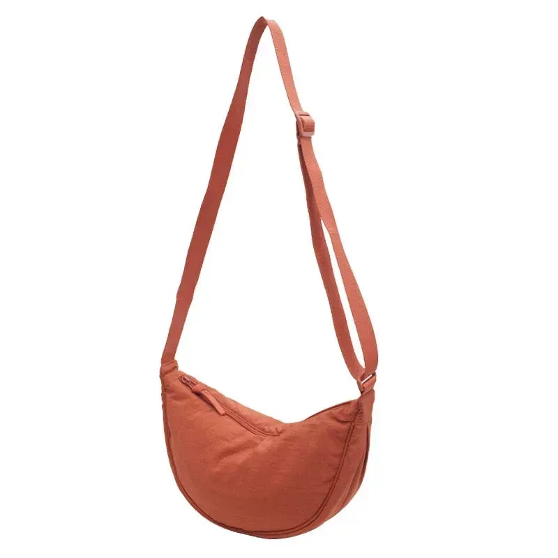 Nylon Hobos Chest Shoulder Bag Large Capacity Travel Crossbody Half Moon Belt Messenger for Women Bags