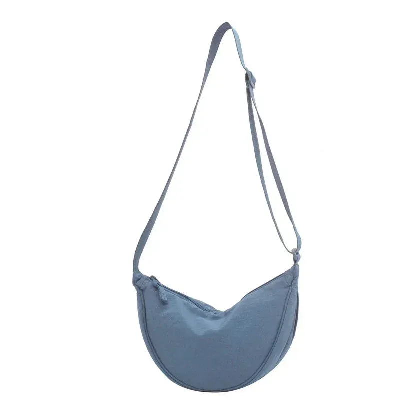 Nylon Hobos Chest Shoulder Bag Large Capacity Travel Crossbody Half Moon Belt Messenger for Women Bags