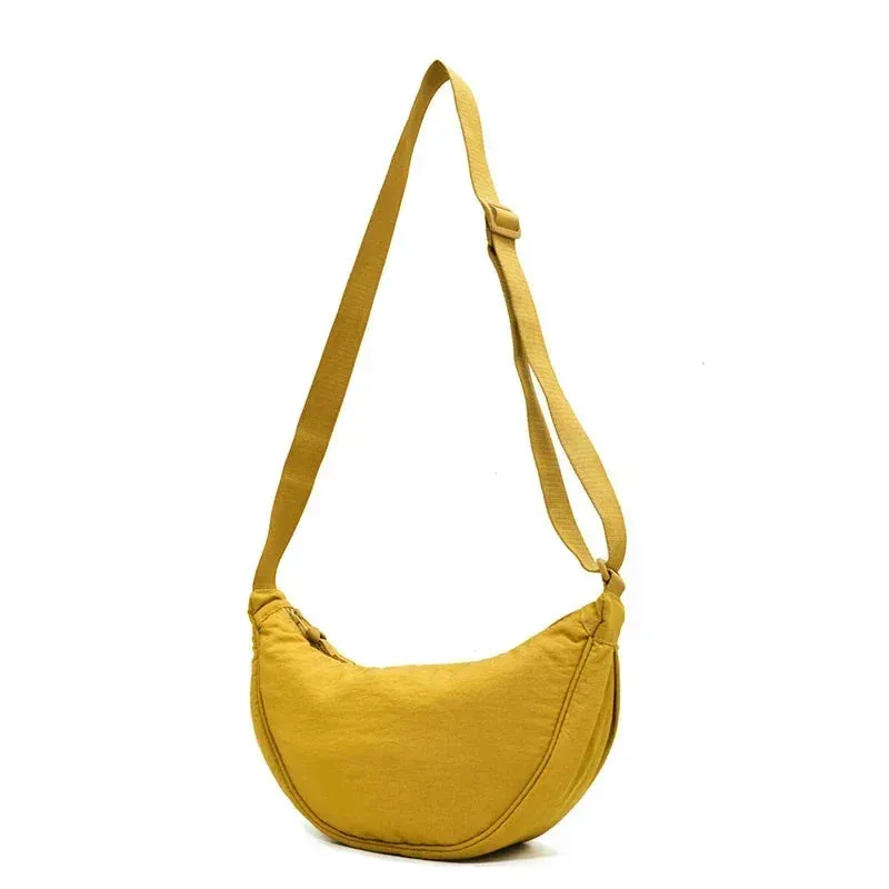 Nylon Hobos Chest Shoulder Bag Large Capacity Travel Crossbody Half Moon Belt Messenger for Women Bags