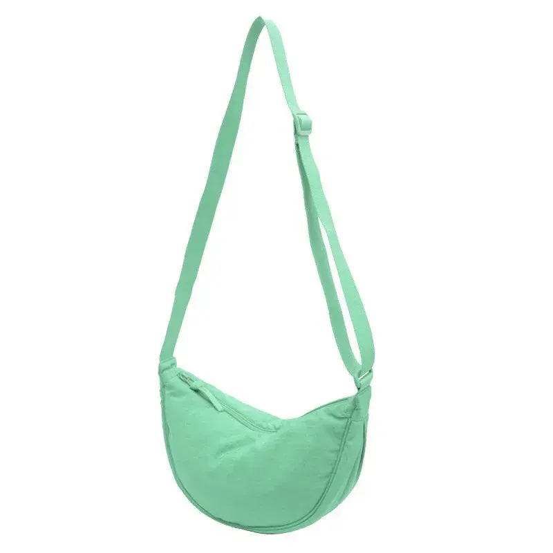 Nylon Hobos Chest Shoulder Bag Large Capacity Travel Crossbody Half Moon Belt Messenger for Women Bags
