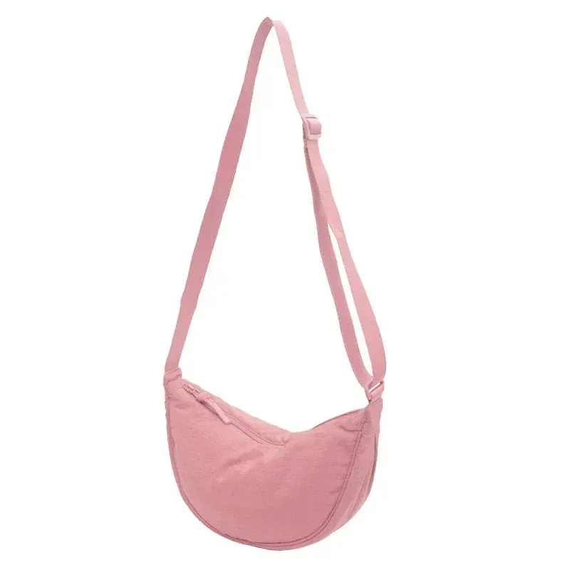 Nylon Hobos Chest Shoulder Bag Large Capacity Travel Crossbody Half Moon Belt Messenger for Women Bags