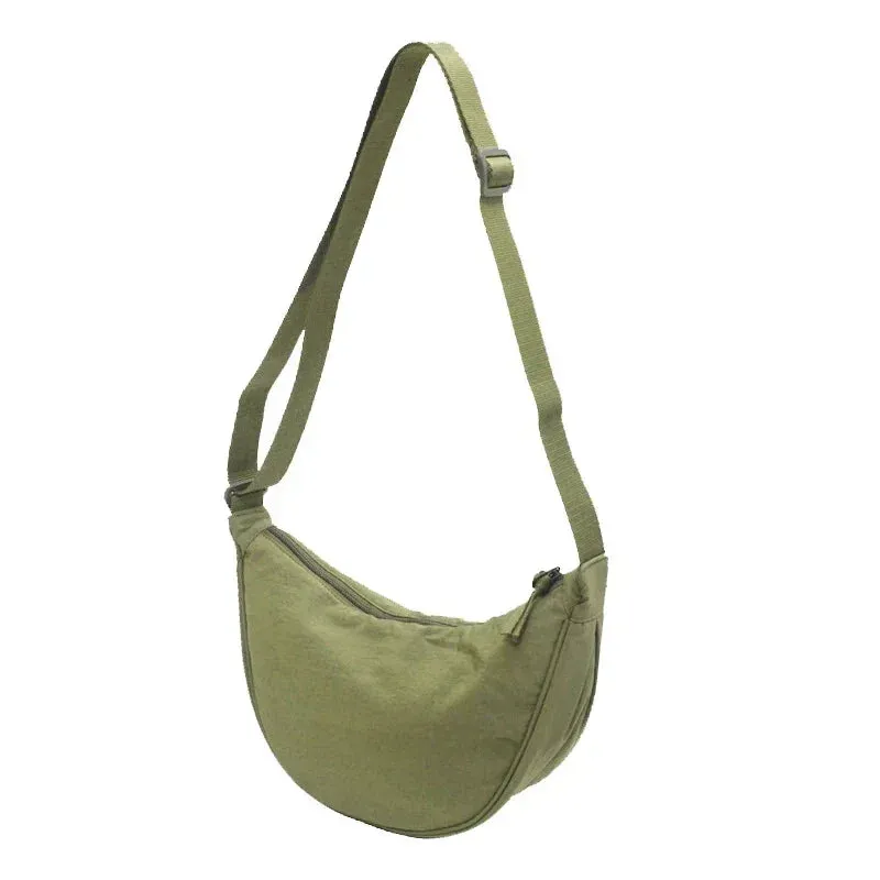 Nylon Hobos Chest Shoulder Bag Large Capacity Travel Crossbody Half Moon Belt Messenger for Women Bags