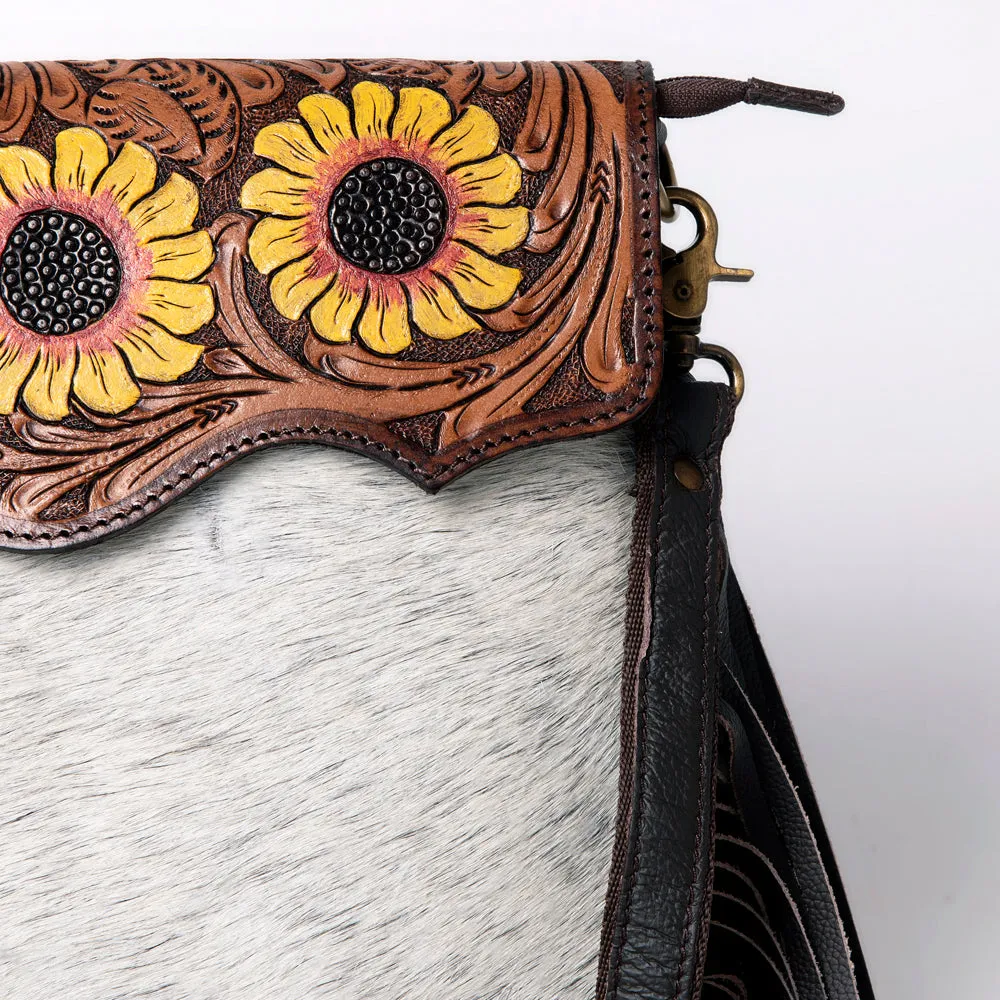 OHLAY MESSENGER Hand Tooled Hair-on Genuine Leather women bag western handbag purse