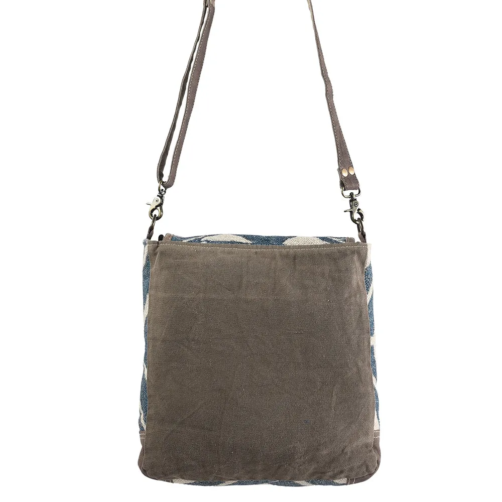 OHLAY MESSENGER Upcycled Wool Upcycled Canvas  Genuine Leather women bag western handbag purse