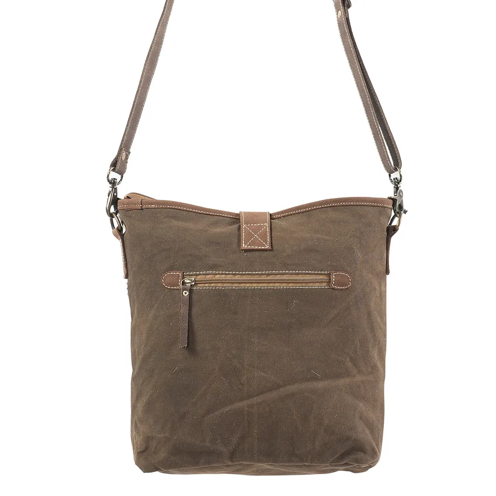 OHLAY MESSENGER Upcycled Wool Upcycled Canvas  Genuine Leather women bag western handbag purse