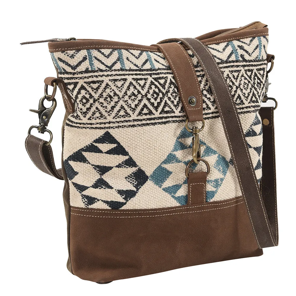 OHLAY MESSENGER Upcycled Wool Upcycled Canvas  Genuine Leather women bag western handbag purse
