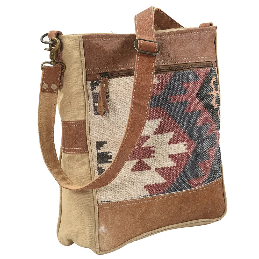 OHLAY MESSENGER Upcycled Wool Upcycled Canvas  Genuine Leather women bag western handbag purse