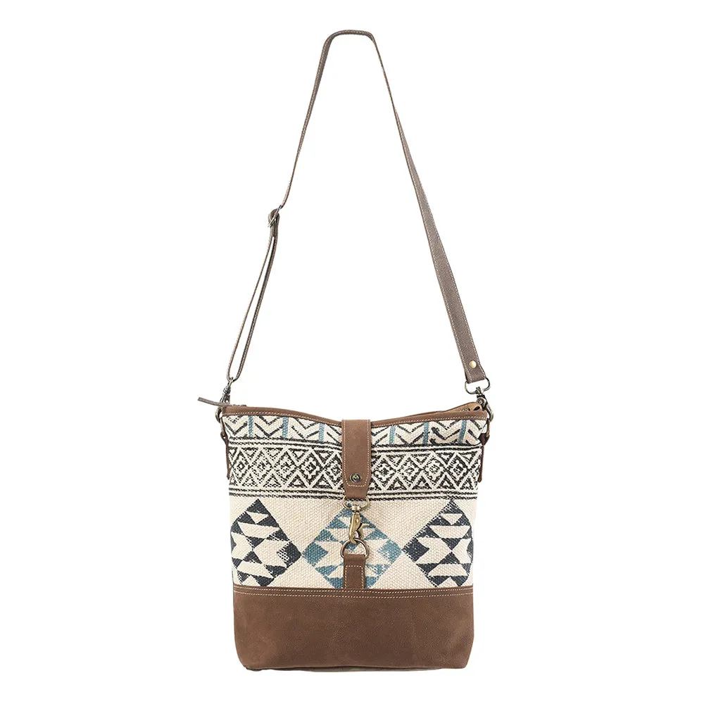 OHLAY MESSENGER Upcycled Wool Upcycled Canvas  Genuine Leather women bag western handbag purse