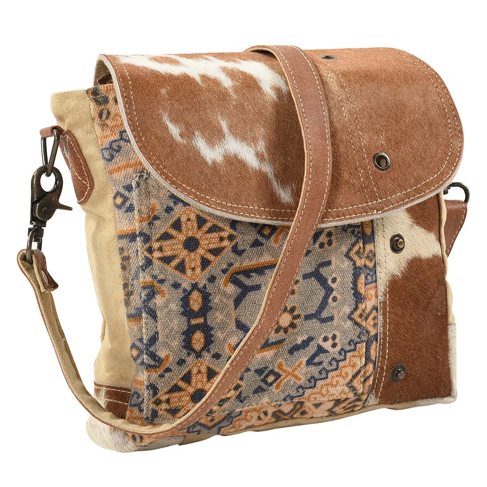 OHLAY MESSENGER Upcycled Wool Upcycled Canvas Hair-on Genuine Leather women bag western handbag purse