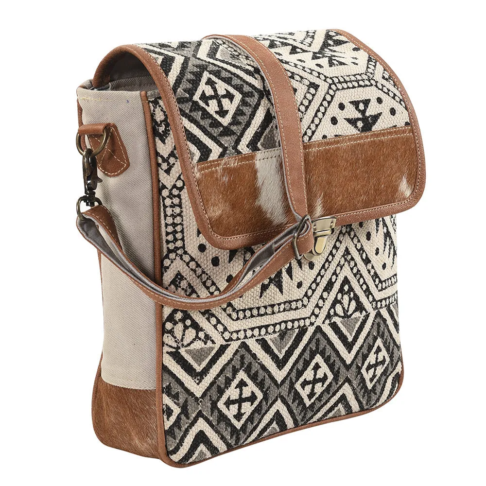 OHLAY MESSENGER Upcycled Wool Upcycled Canvas Hair-on Genuine Leather women bag western handbag purse
