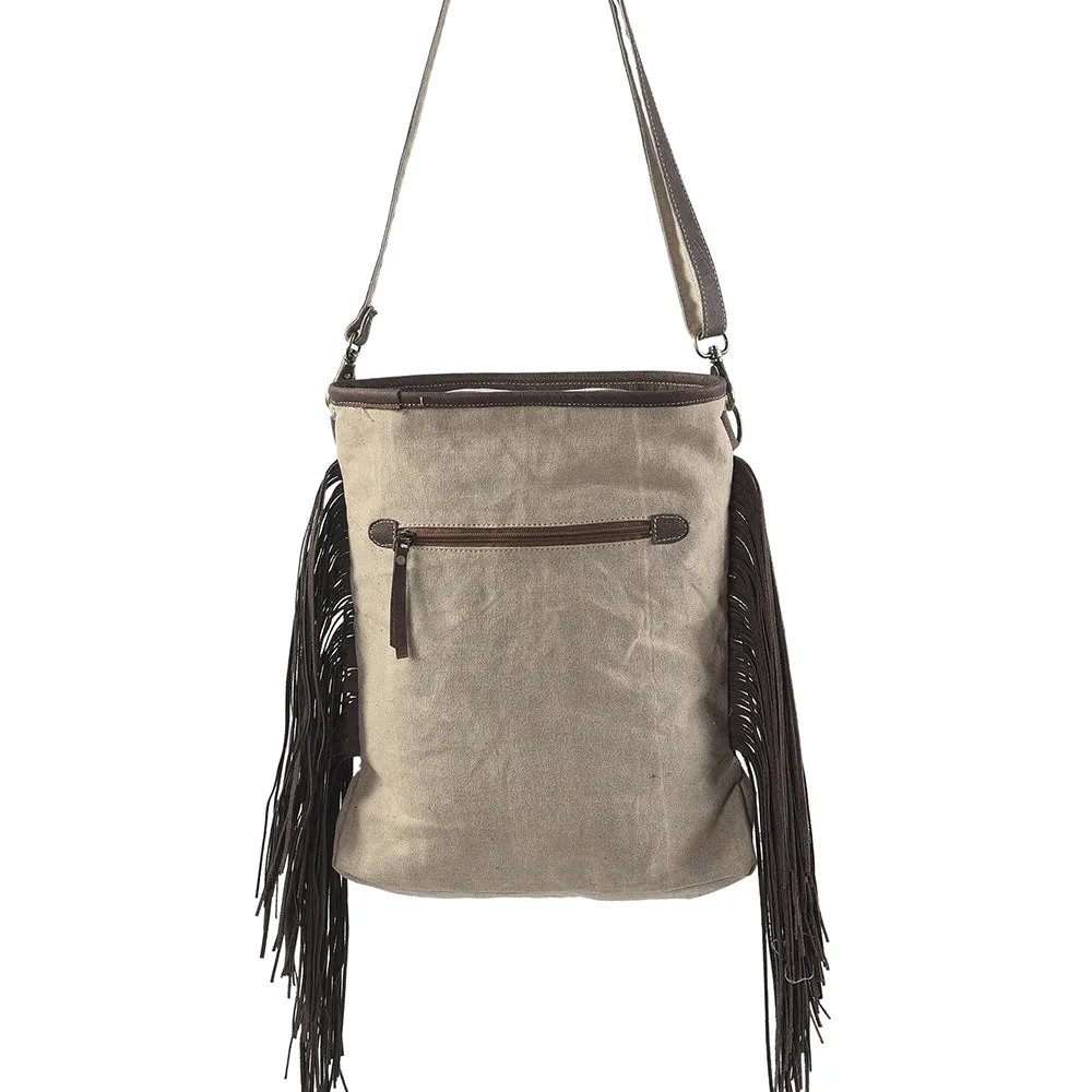 OHLAY MESSENGER Upcycled Wool Upcycled Canvas Hair-on Genuine Leather women bag western handbag purse