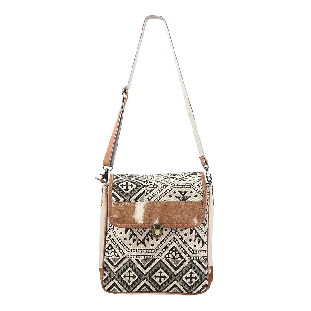 OHLAY MESSENGER Upcycled Wool Upcycled Canvas Hair-on Genuine Leather women bag western handbag purse