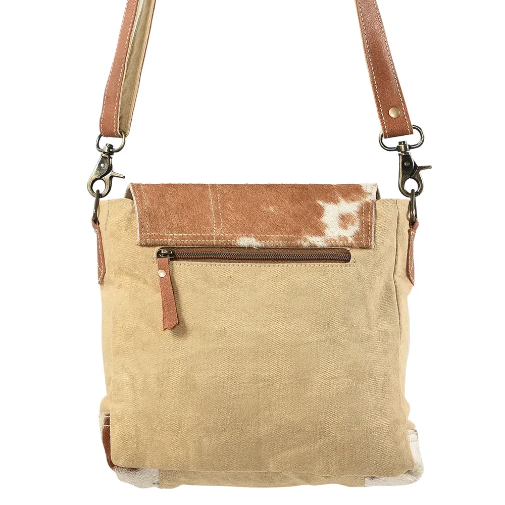 OHLAY MESSENGER Upcycled Wool Upcycled Canvas Hair-on Genuine Leather women bag western handbag purse