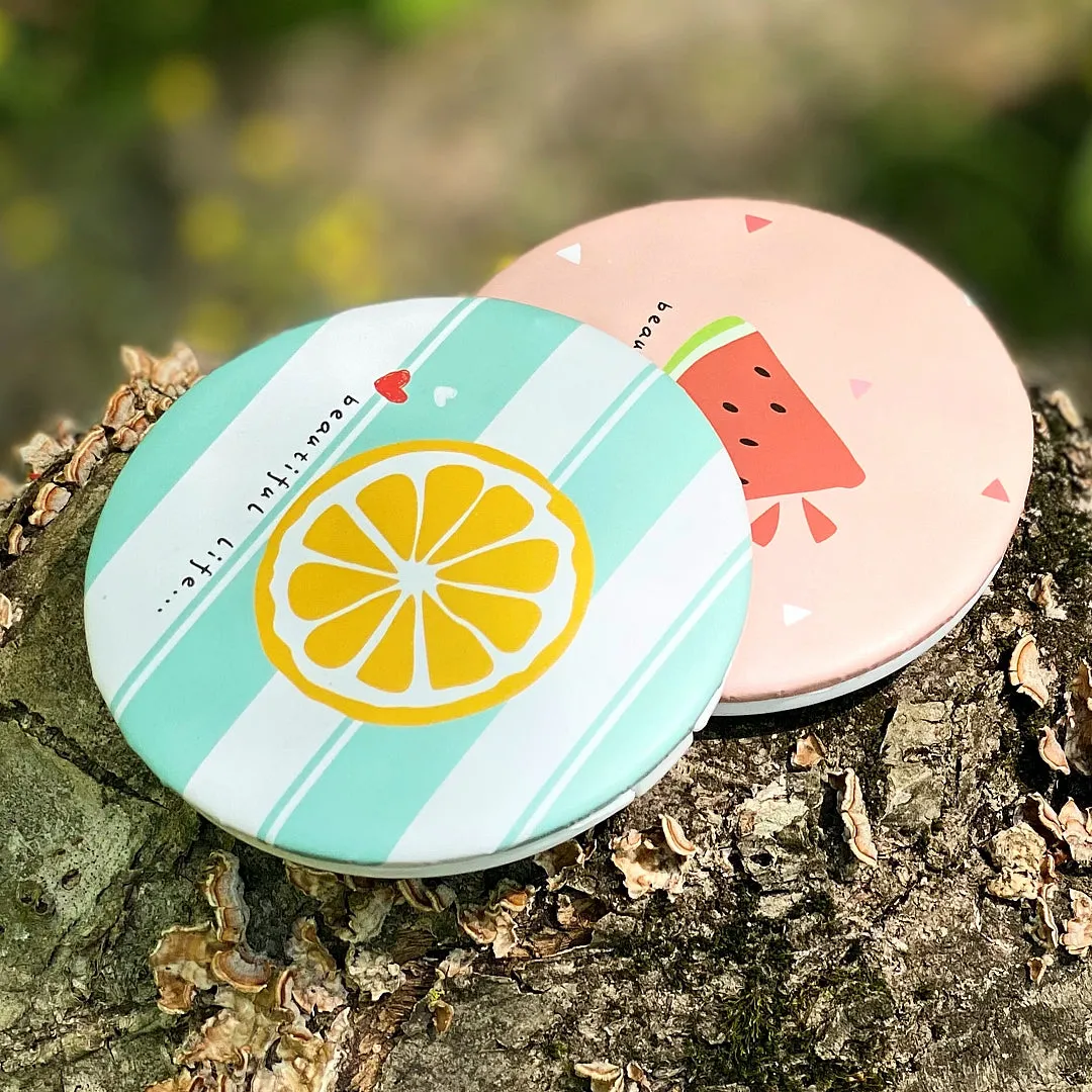 Orange Fruit Compact Makeup Mirror