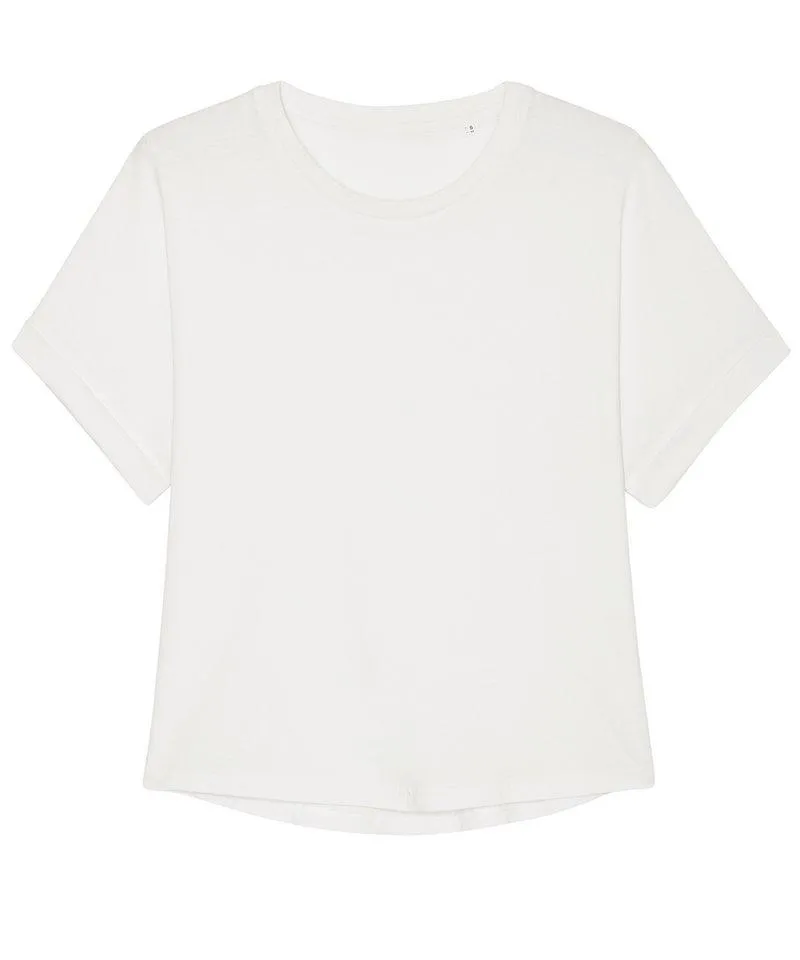 Organic Garment Dyed Roll Sleeve T-shirt: Womens