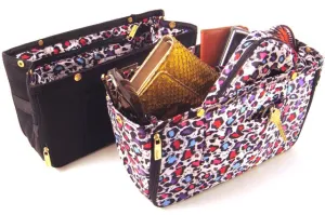 Organizer & Makeup Bag Set, "Bright" Leopard