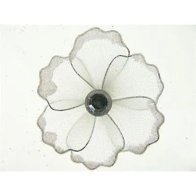 Organza Glitter Nylon, Mini Flower, 2-inch, 12-Piece