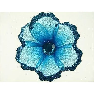 Organza Glitter Nylon, Mini Flower, 2-inch, 12-Piece