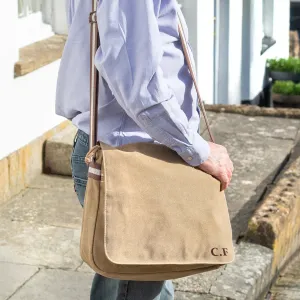 Personalised Sahara Vintage Canvas Messenger Bag