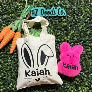 Personalized Easter Bunny Mini Tote & Plush Peep