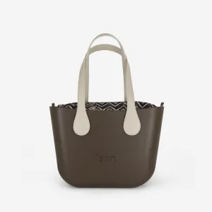 Petite Handbag - Brown - Cream