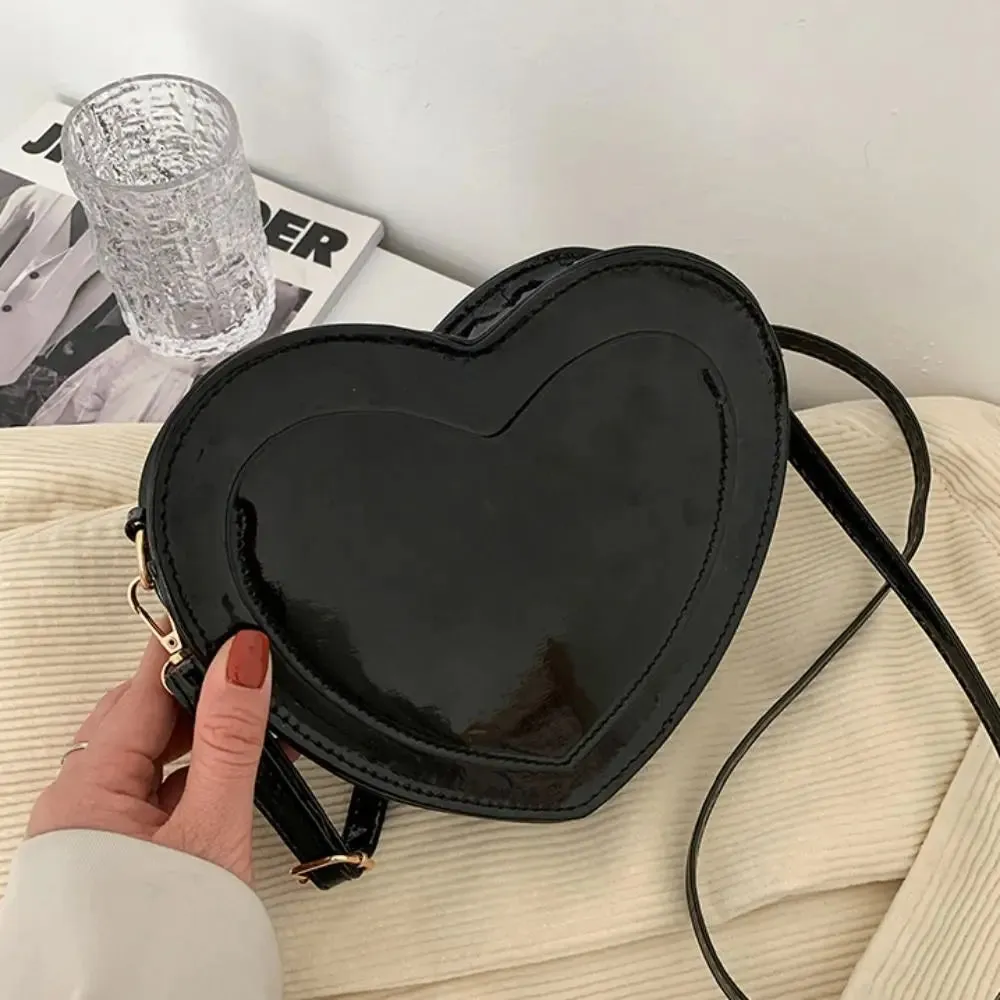Pink Peach Heart Shaped Handbags Love Heart Adjustable Shoulder Strap Heart Shaped Coin Purses Shoulder Bag Pu Leather