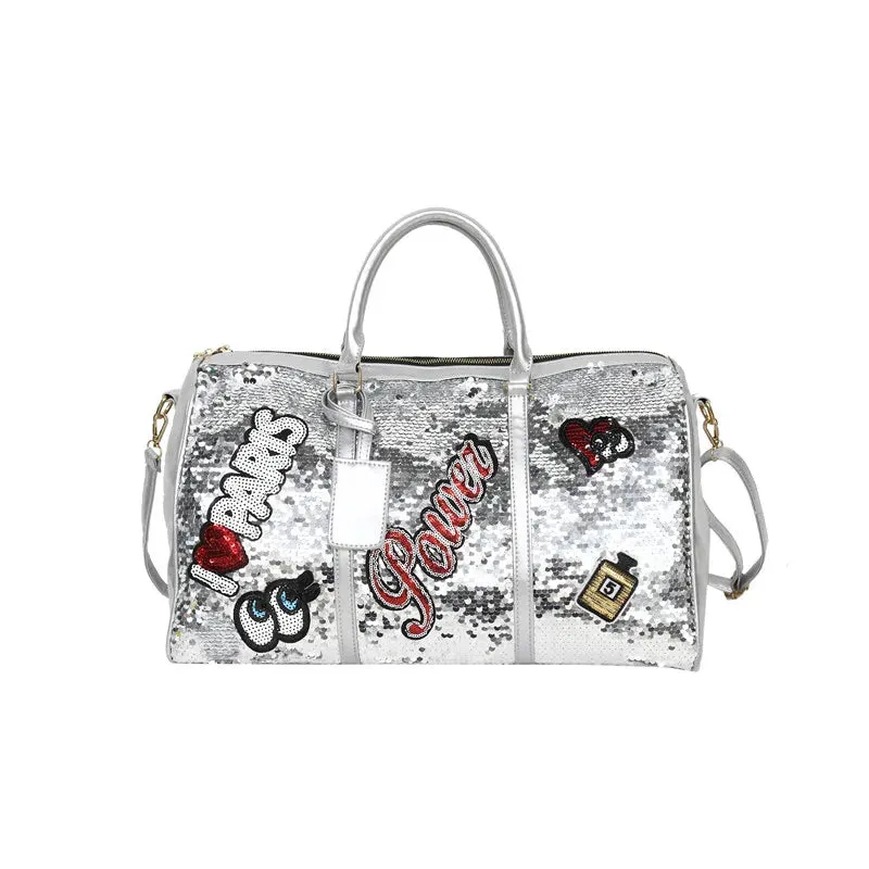 Pop Graphic Sequin Duffel Bag