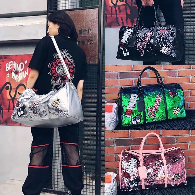 Pop Graphic Sequin Duffel Bag