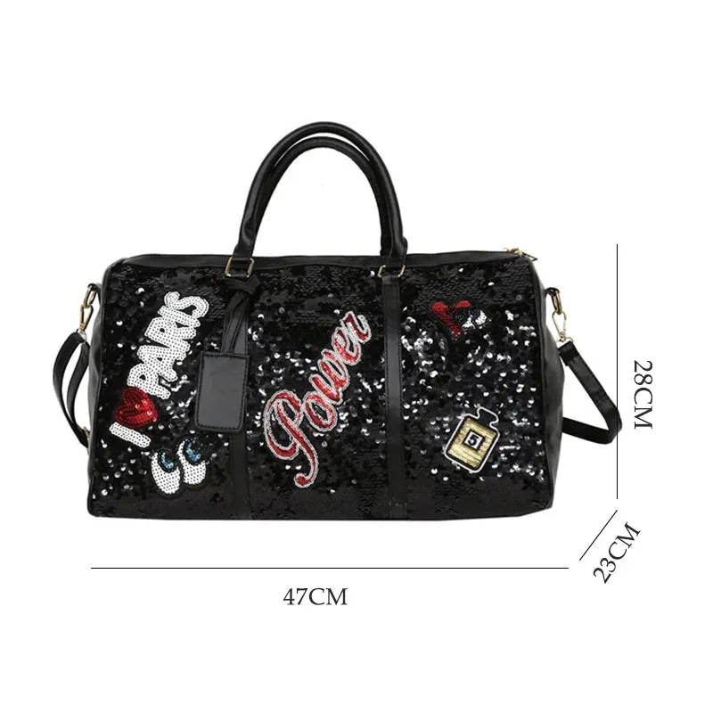 Pop Graphic Sequin Duffel Bag