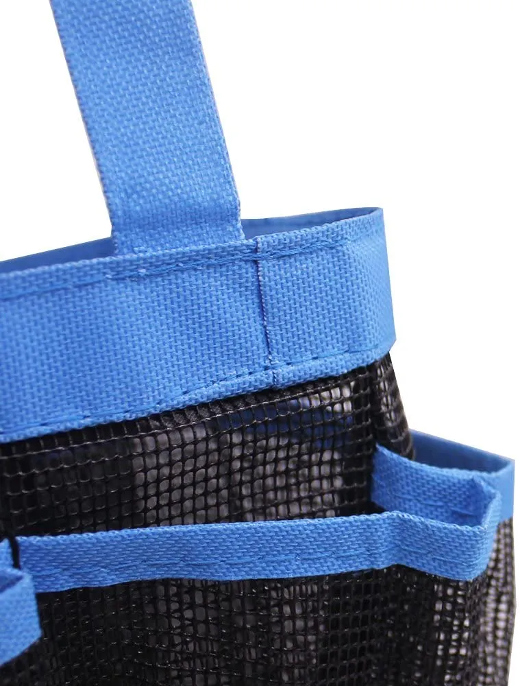 Portable Mesh Shower Caddy, Quick Dry Hanging Toiletry Tote Bag Organizer, Great for Home, Camping, Beach, Dorm etc - Blue