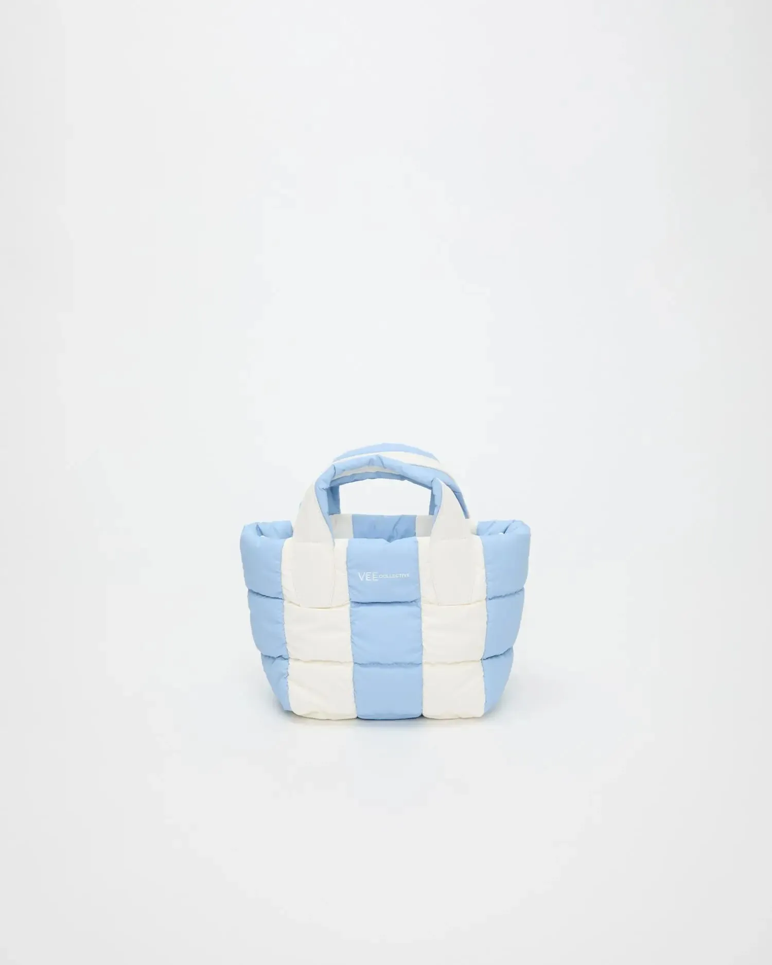 Porter Tote Mini Cerulean - Marshmallow Stripes