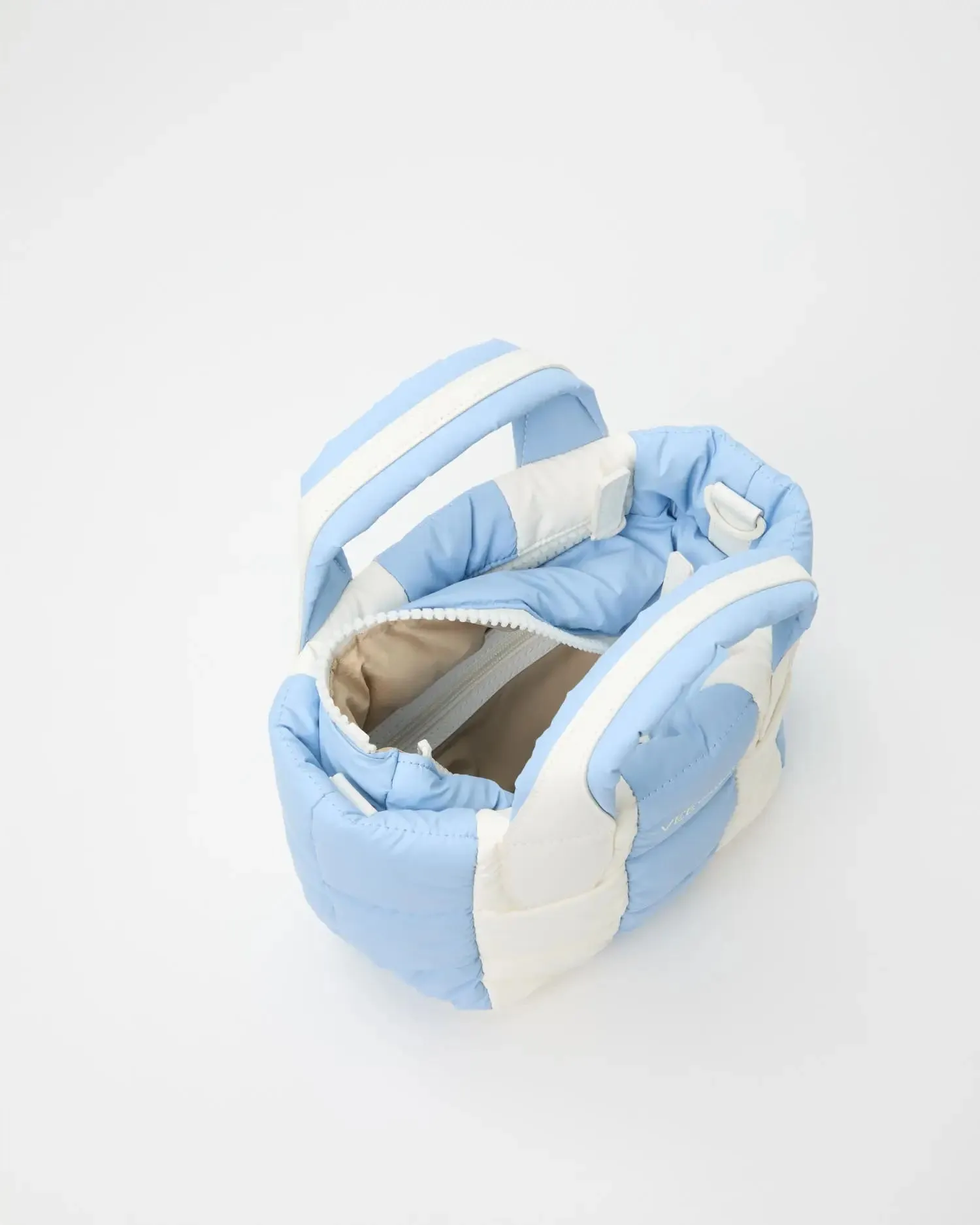 Porter Tote Mini Cerulean - Marshmallow Stripes
