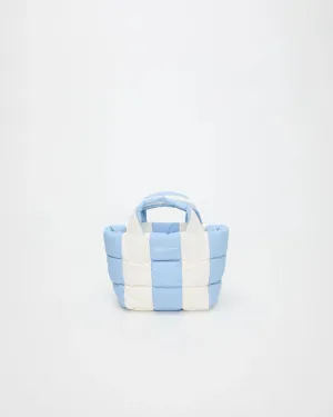Porter Tote Mini Cerulean - Marshmallow Stripes