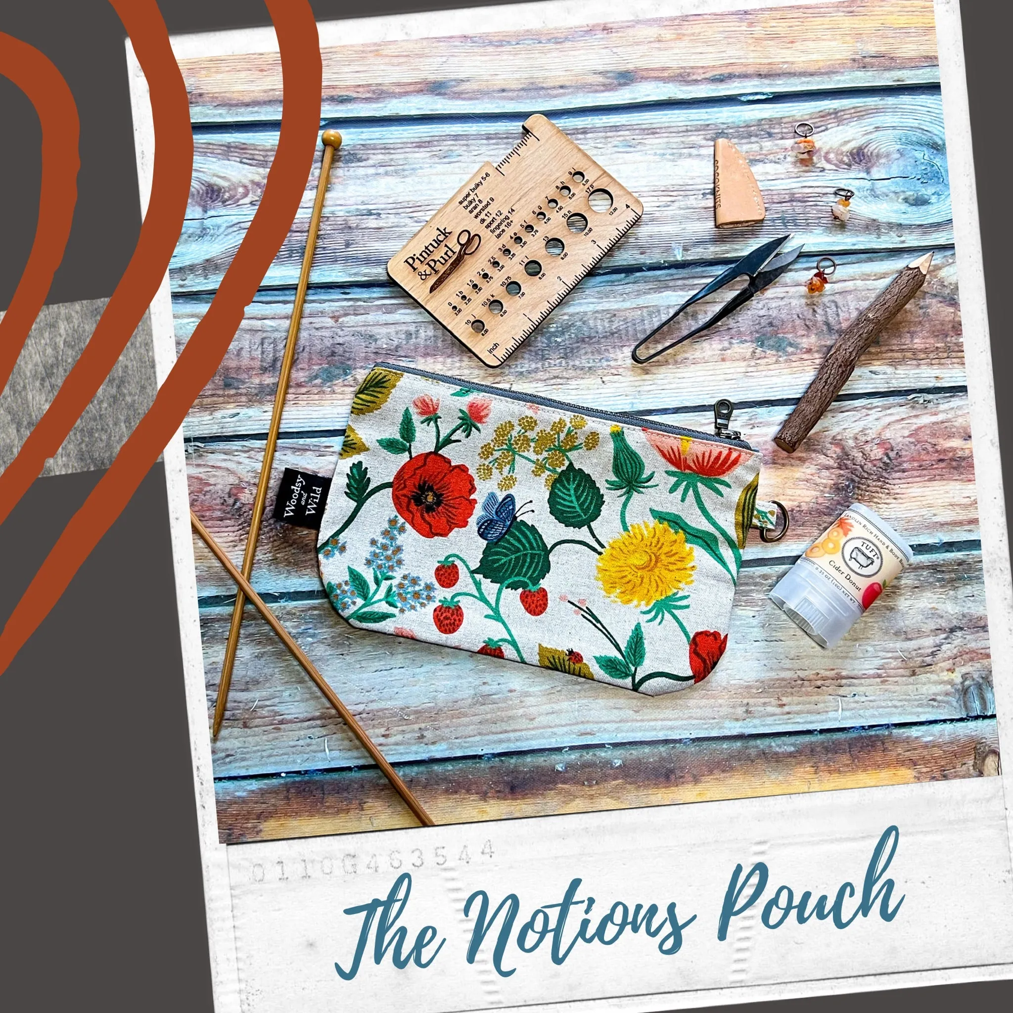 *Postage Stamps*- Signature Zippered Knitting Project Bag