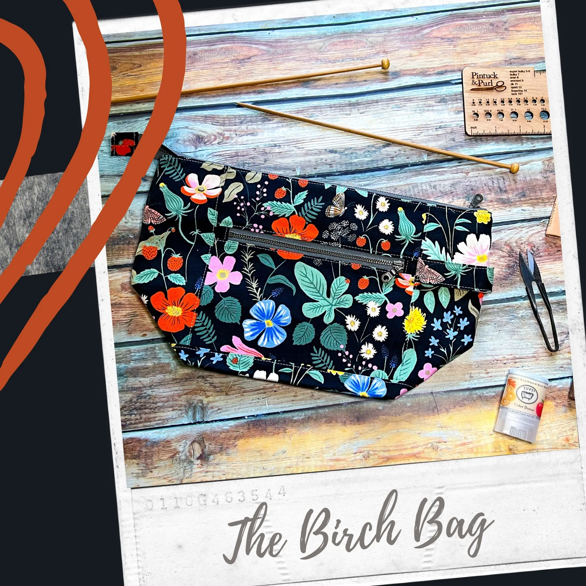 *Postage Stamps*- Signature Zippered Knitting Project Bag