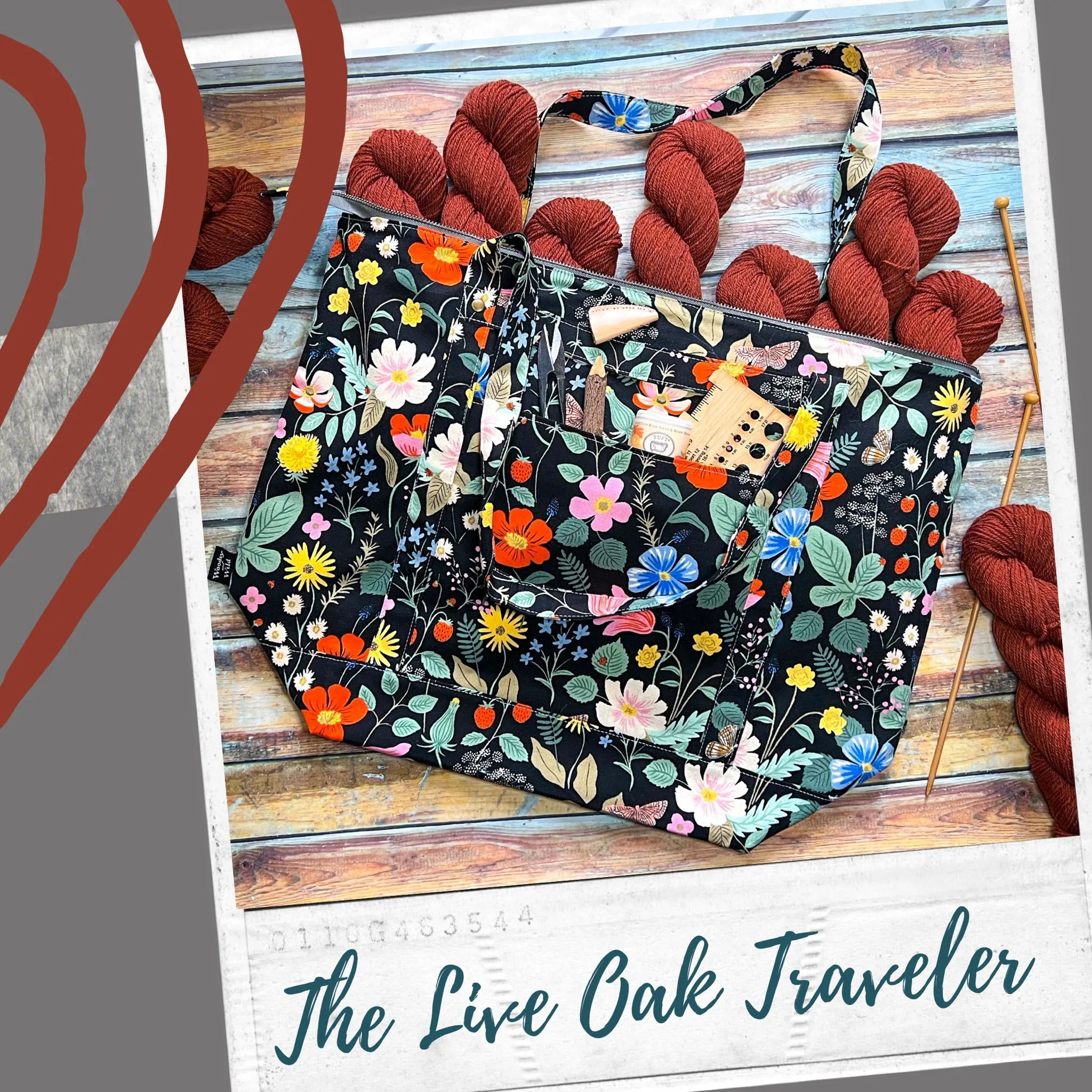 *Postage Stamps*- Signature Zippered Knitting Project Bag