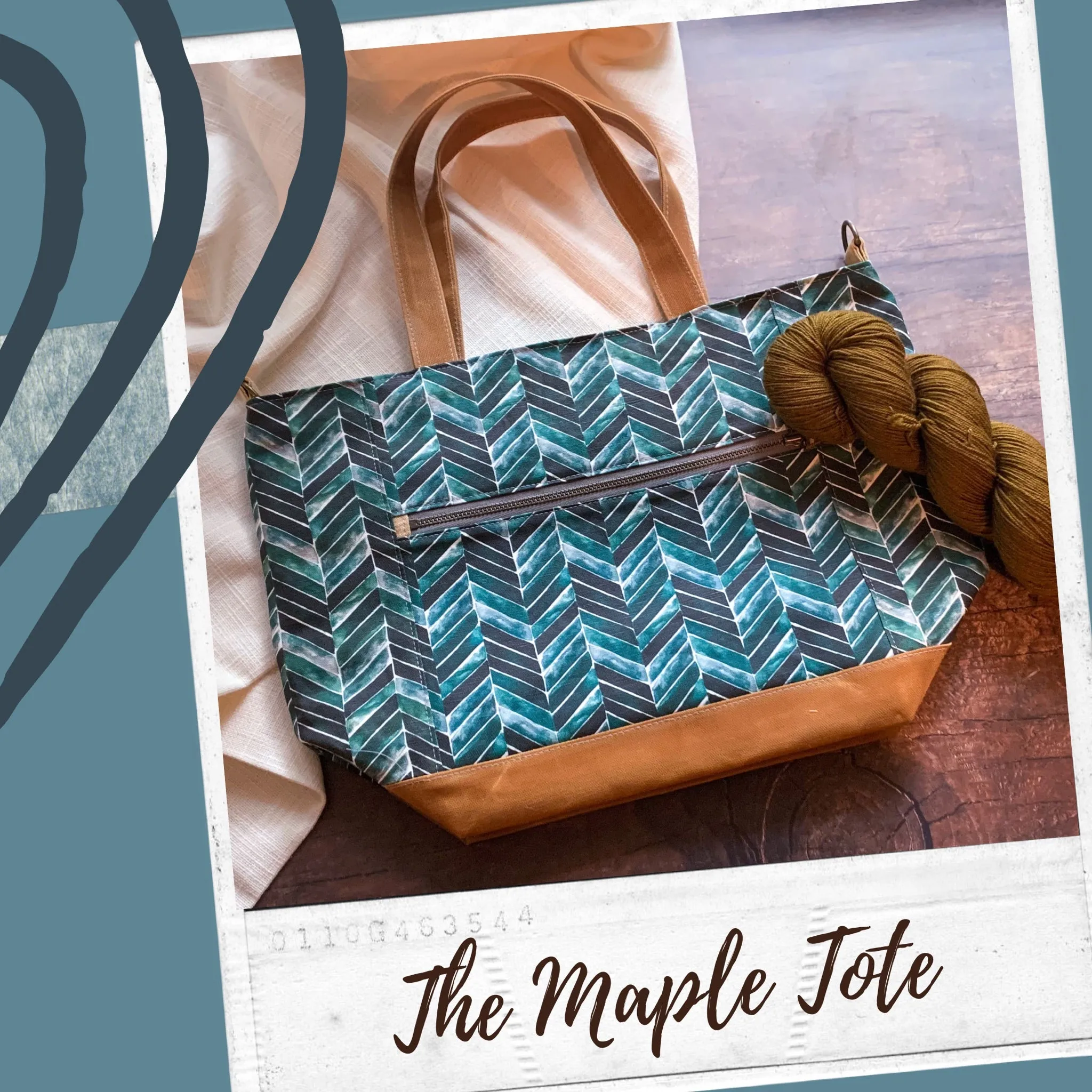 *Postage Stamps*- Signature Zippered Knitting Project Bag