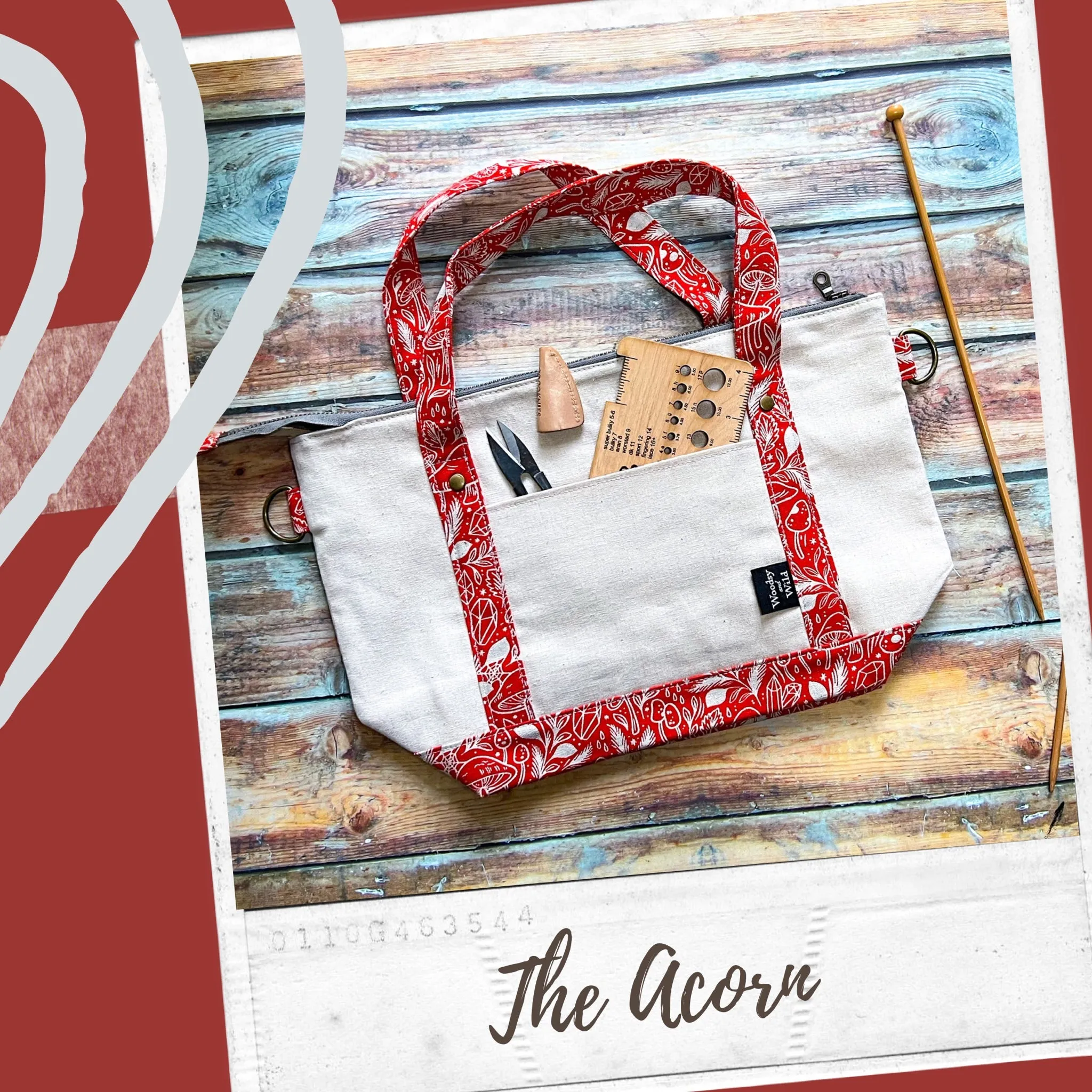 *Postage Stamps*- Signature Zippered Knitting Project Bag