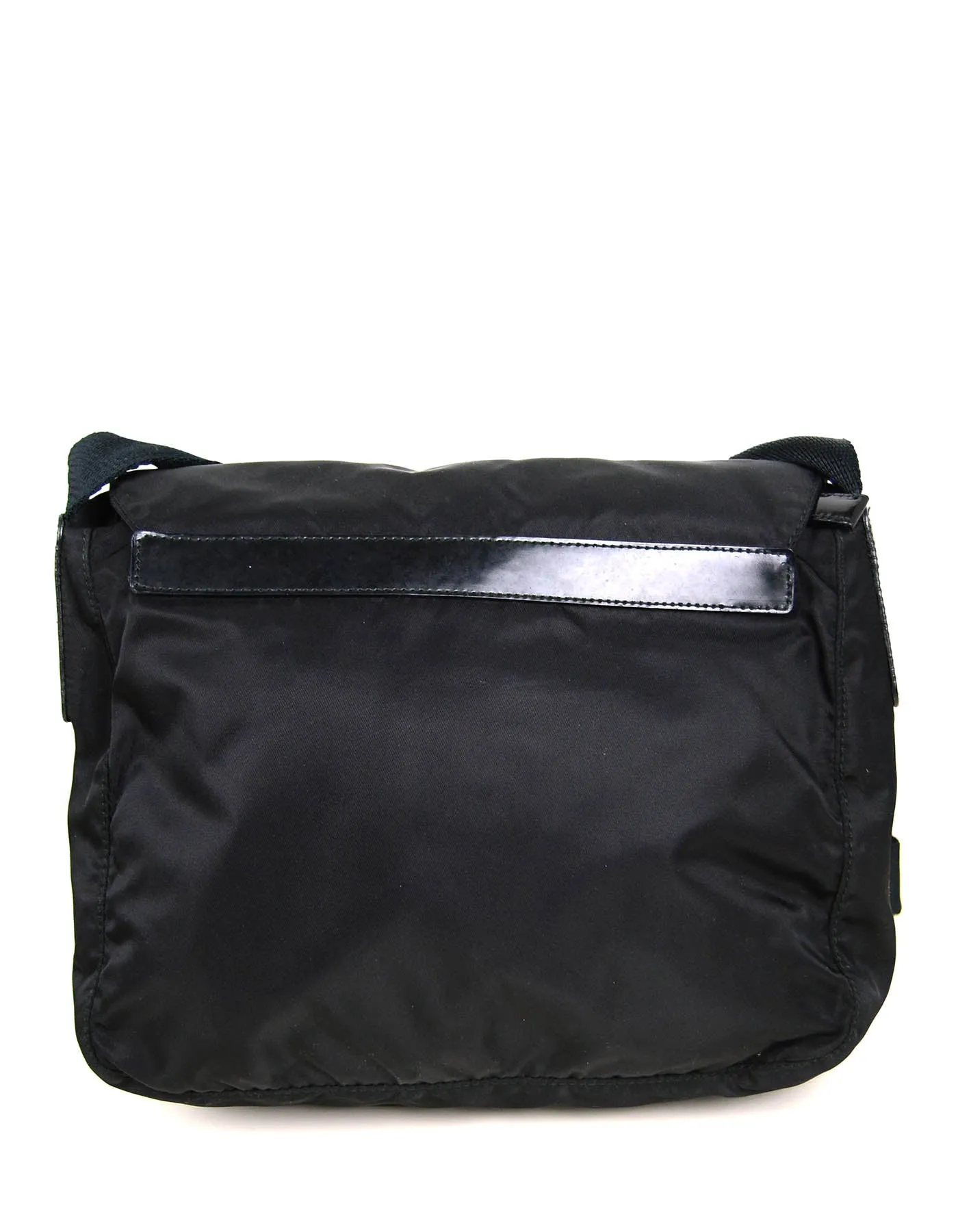 Prada Black Tessuto Nylon Flap Messenger Bag